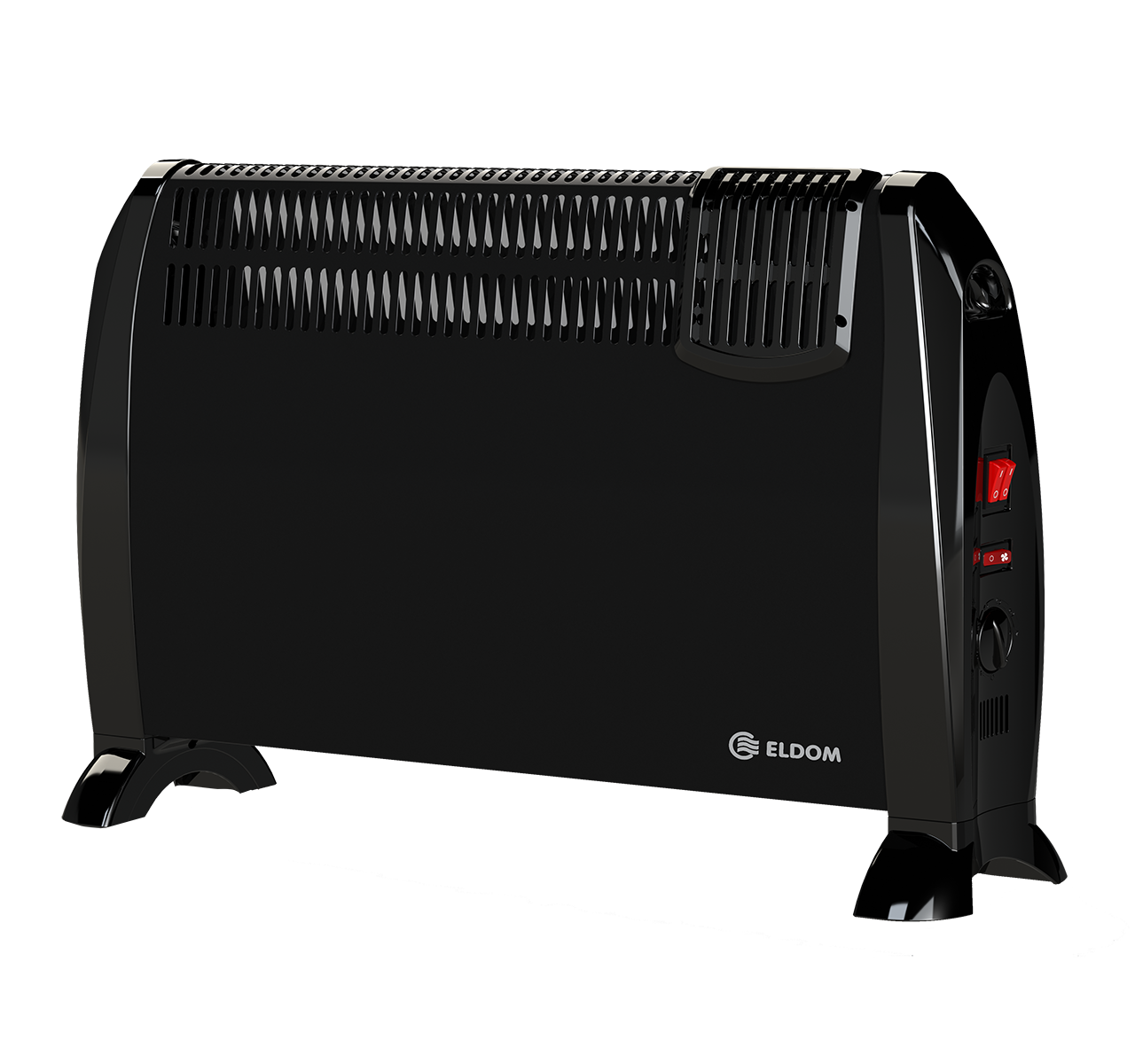 Freestanding Convector Heater with built-in fan 2kW - Black
